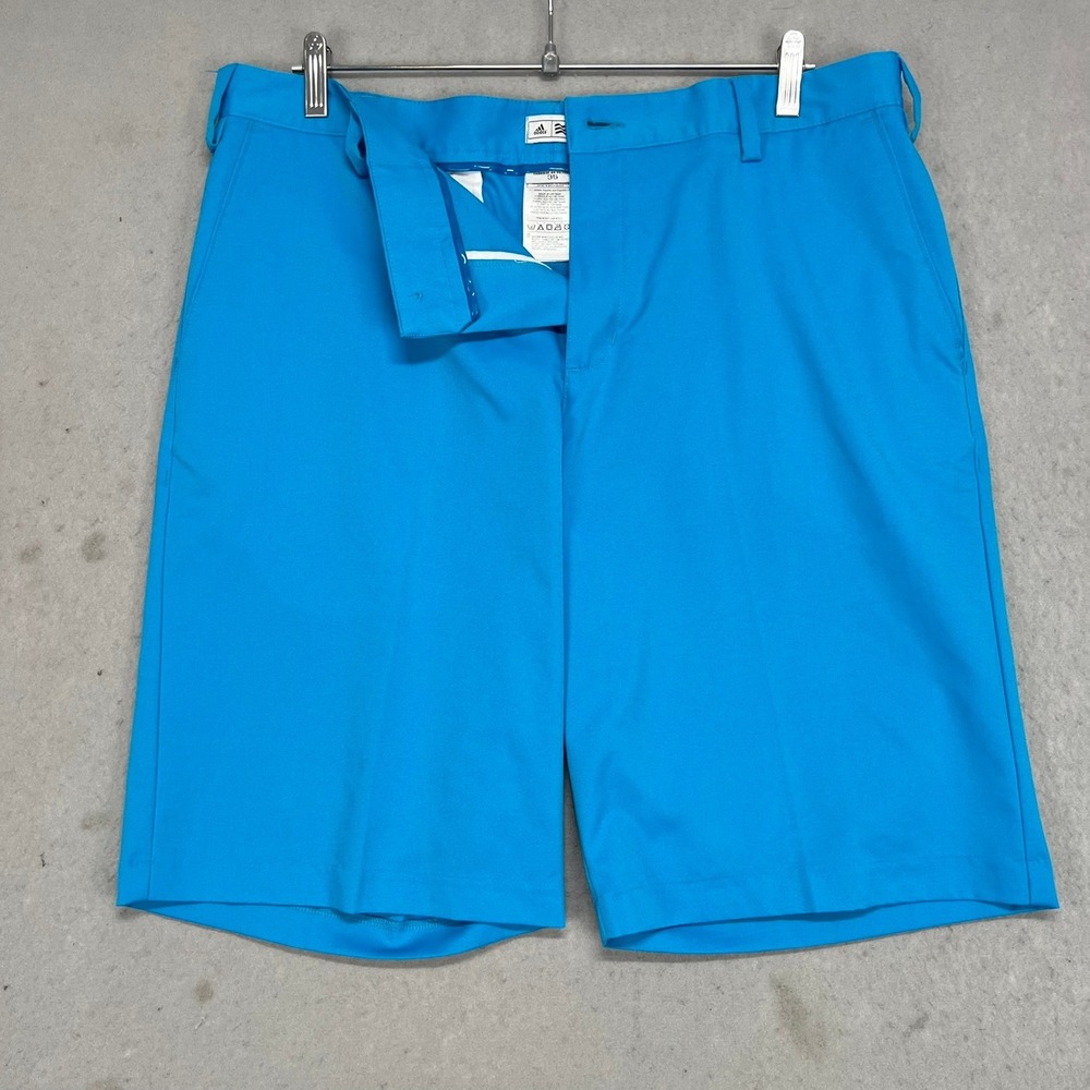 Adidas Mens Golf Shorts Cobalt‎ Blue Tech Flat Front Size 35 Inseam 10.5" - Picture 3 of 9